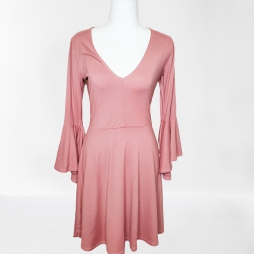 Socialite Bell Sleeve Fit and Flare Dress …